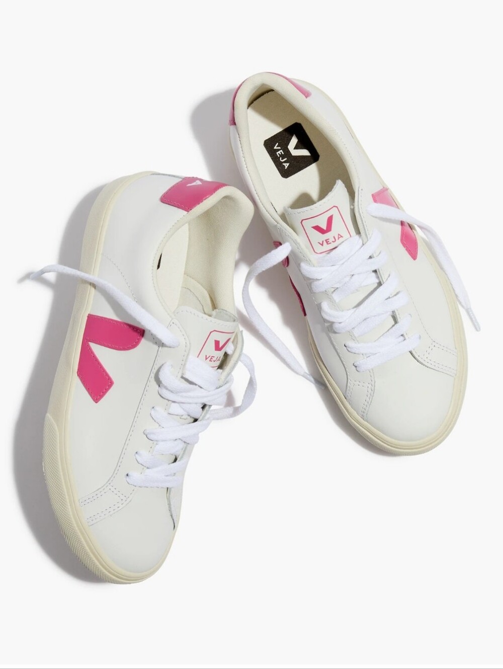 Veja Esplar Low Sneakers in White / Pink Leather